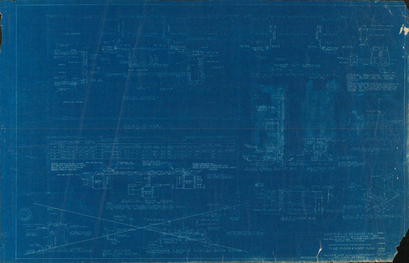 Additions & Renovations of Library Building HVAC 3rd Floor & Roof Plans