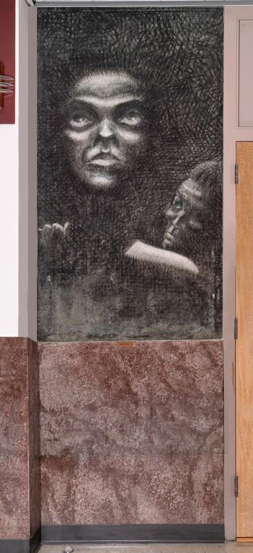 Faces Looking Upward Left Panel