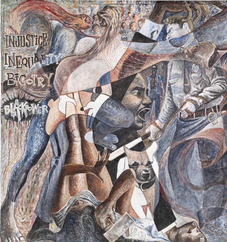 Injustice, Inequality, Bigotry, Black Power, Left Panel Detail