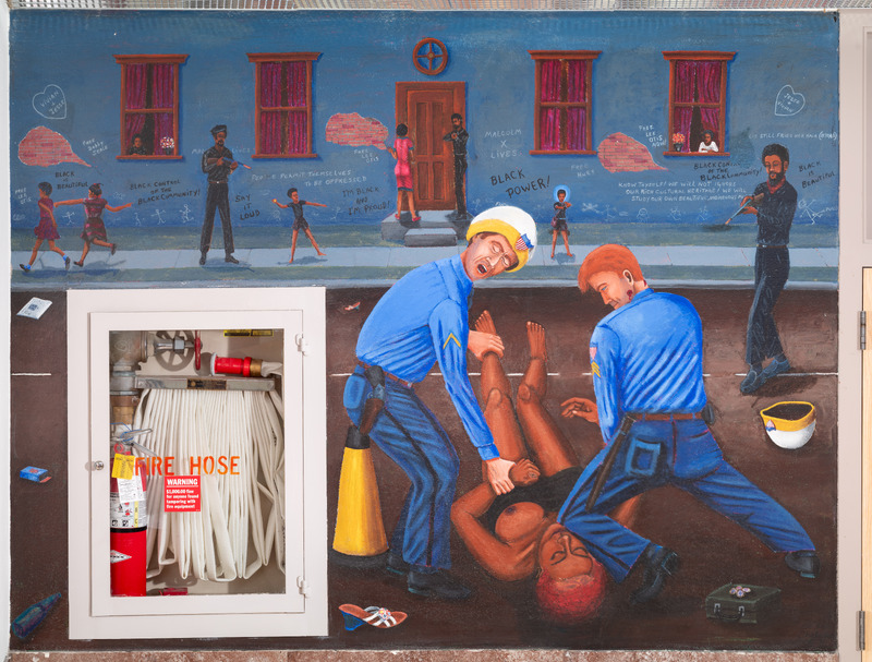 Beauty Shop and Police Brutality Right Panel Detail